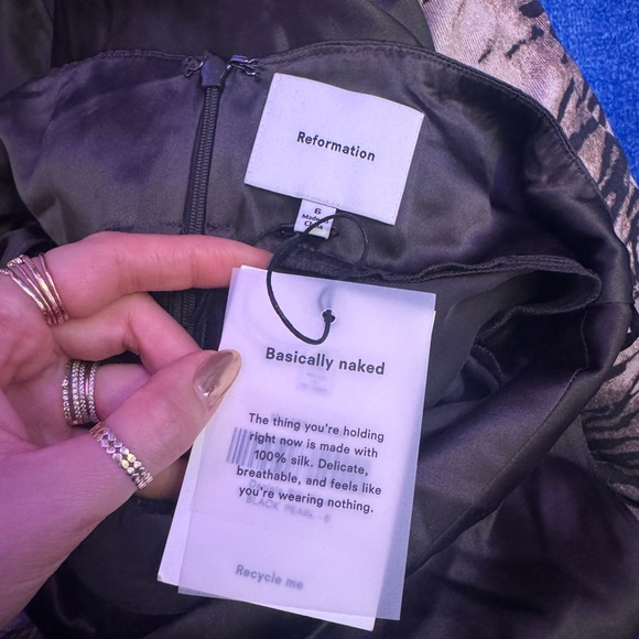 REFORMATION Daniela Chocolate Brown Orange Button Halter Maxi Evening Gown Dress - Picture 7 of 12